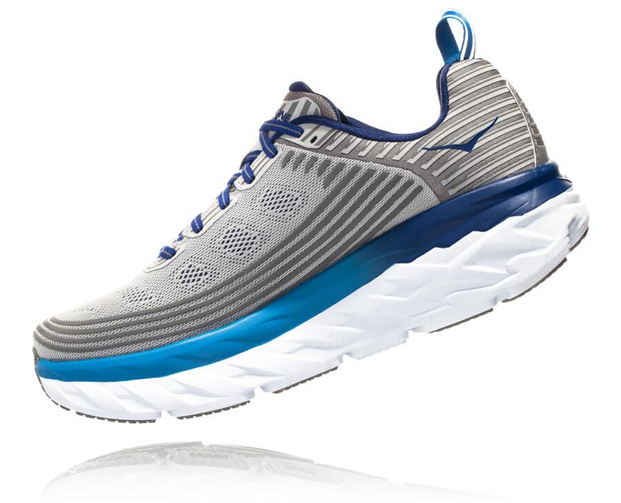 Hoka One One Running Shoes Mens Grey - Bondi 6 - 02418RVSJ